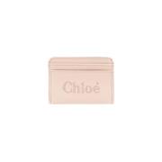 Chloé Rosa Broderad Plånbok Korthållare Pink, Dam