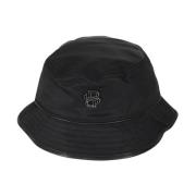 Hugo Boss Nylon Fiskarhatt med Lärdetaljer Black, Unisex