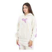 Puma Casual Sparkle Hoodie med Neon Logo Beige, Dam