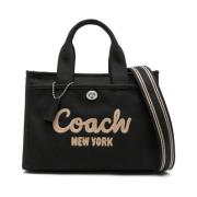 Coach Broderad Logotyp Canvas Cargo Tote Black, Dam