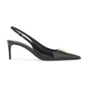 Dolce & Gabbana Blankt Läder Slingback Pumps Black, Dam