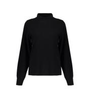 Geisha Jacquard Pullover med Ståkrage Black, Dam