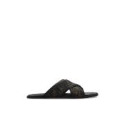 Fendi Slides med logotyp Brown, Herr