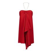 Amen Röd Sweetheart Neckline Krage Klänning Red, Dam