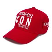 Dsquared2 Ikonisk Röd Baseballkeps med Logodetaljer Red, Herr