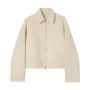 Jil Sander Beige Ull Logo Skjorta Dragkedja Ficka Beige, Dam