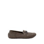 Brunello Cucinelli Suede Jewel Moccasins Gray, Dam