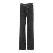 Federica Tosi Klassiska Denim Jeans med Fem Fickor Gray, Dam