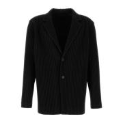 Issey Miyake Stilig Svart Polyester Blazer Black, Herr