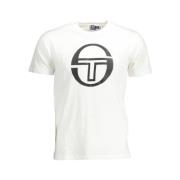 Sergio Tacchini Bomull Logo Print Kortärmad T-shirt White, Herr