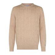 Saint Barth Kashmir Crewneck Tröja med St. Barth Broderi Brown, Herr