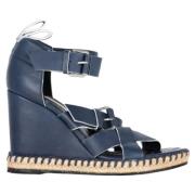 Balenciaga Vintage Pre-owned Laeder espadriller Blue, Dam