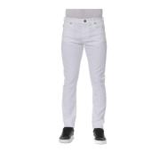 Trussardi Denim Jeans med knapp och dragkedja White, Herr