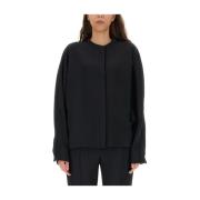 Jil Sander Viskosblandningsskjorta med knappstängning Black, Dam