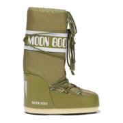 Moon Boot Gröna Nylonstövlar, Unisex Design Green, Herr