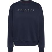 Tommy Jeans Blå tröja med minimalt logotyp Blue, Dam