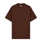 Haikure Broderad crew neck t-shirt regular fit Brown, Herr