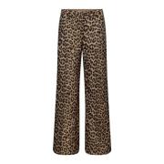 Co'Couture Leopardmönstrade Wide Leg Byxor Brown, Dam