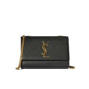 Saint Laurent Vintage Pre-owned Tyg axelremsvskor Black, Dam