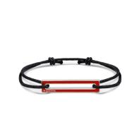 Le Gramme Rött Lackat Snöre Armband Black, Unisex