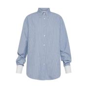 Forte Forte Himmelblå Oversized Randig Oxford Skjorta Blue, Dam