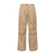 Coperni Beige Cargo Wide Leg Byxor Beige, Dam