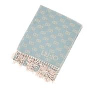 Liu Jo Blå Jacquard Lurex® Logo Stole Blue, Dam