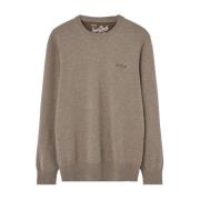 MC2 Saint Barth Beige Logo Miniature Sweater Jersey Brown, Herr