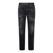 Dolce & Gabbana Logo Plaque Faded Jeans Black, Herr