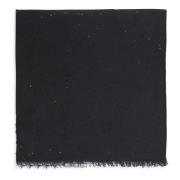 Brunello Cucinelli Svart Kashmir Silkescarf med Paljetter Black, Dam