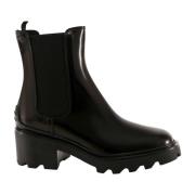 Tod's Svarta Läder Ankelboots Stiligt Komfort Black, Dam