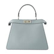 Fendi Kornat läder Peekaboo ISeeU väska Blue, Dam