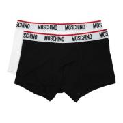 Moschino Boxer Briefs 2-Pack Plain Logo Black, Herr