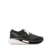 Y-3 Svarta Sneakers Mesh Mocka Läderpaneler Black, Herr