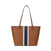 Ralph Lauren Borsa Karly shopper medium i läder Brown, Dam