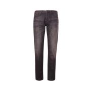 Emporio Armani Svarta Slim Fit Jeans med Logo Black, Herr