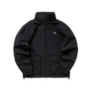 Fred Perry Svart dragkedja genom utomhusjacka Black, Herr