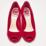 Dior Vintage Pre-owned Sammet klackskor Red, Dam