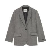 Ottod'Ame Elegant ullblandningsblazer Gray, Dam