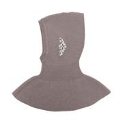 Simone Rocha Klar Merino Silk Stickad Balaclava Gray, Dam