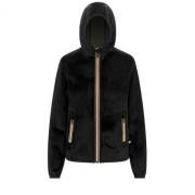 K-Way Velour Polar Double Black Green Sweatshirt Black, Dam