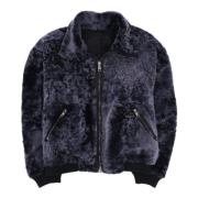 Giorgio Brato Vändbar Shearling Bomberjacka Black, Dam