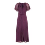 Rotate Birger Christensen Flowy Maxi Klänning i Chiffong Purple, Dam