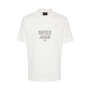 Emporio Armani Vit Bomull Jersey T-shirt med Broderad Logotyp White, H...