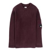 C.p. Company Rib Crew Neck Stickad Purple, Herr