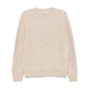 Sunflower Beige Stickad Crew Neck Tröja Beige, Herr