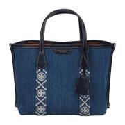 Tory Burch Logo Band Perry Toteväska Blue, Dam