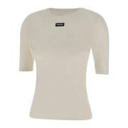 Rotate Birger Christensen Vit Bomull Modal T-shirt med Logotyp White, ...