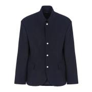 Armani Exchange Blå Ull Blazer Clip Knappar Blue, Herr