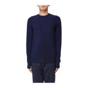 Aspesi Ull Crew Neck Regular Fit Tröja Blue, Herr